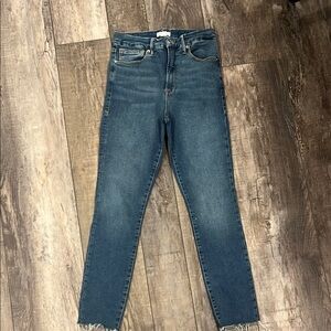 Good American Women's High Waisted Blue Skinny Jeans